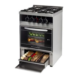 Cocina Profesional Sol Real 4 Hornallas 55 Cm con Parrilla Gas Natural