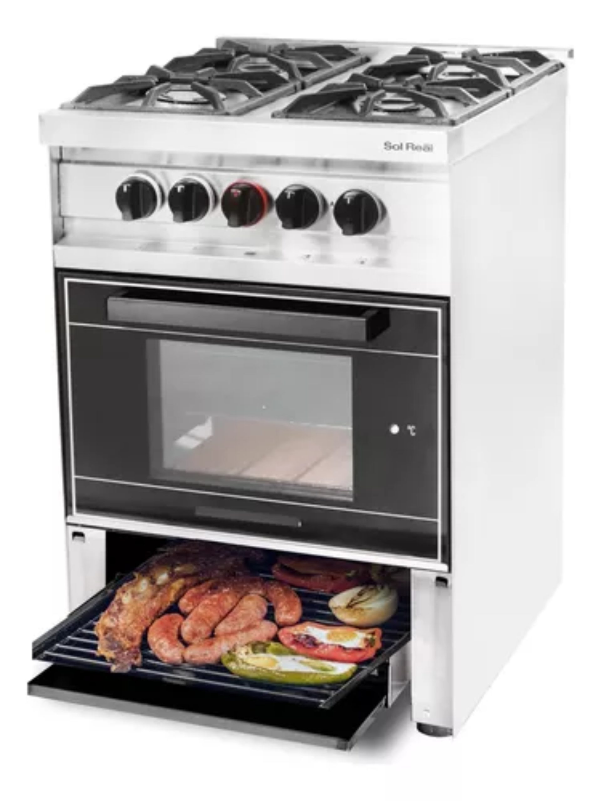 Cocina Mini 575 VP 4 Hornallas con Parrilla Gas Natural
