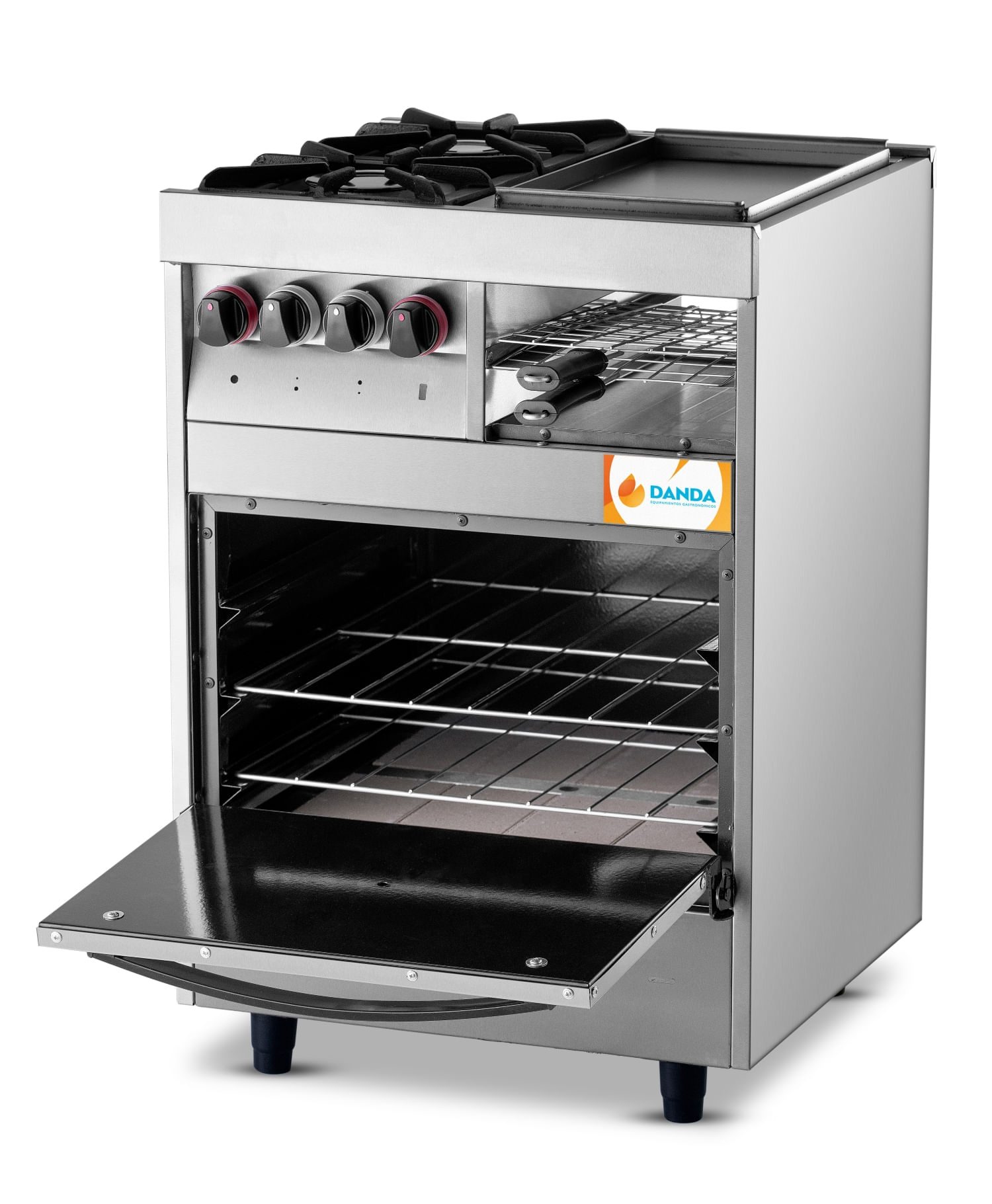 Cocina Danda Siena 2 Hornallas Plancha y Carlitera 60 Cm Gas Natural - Imagen 2