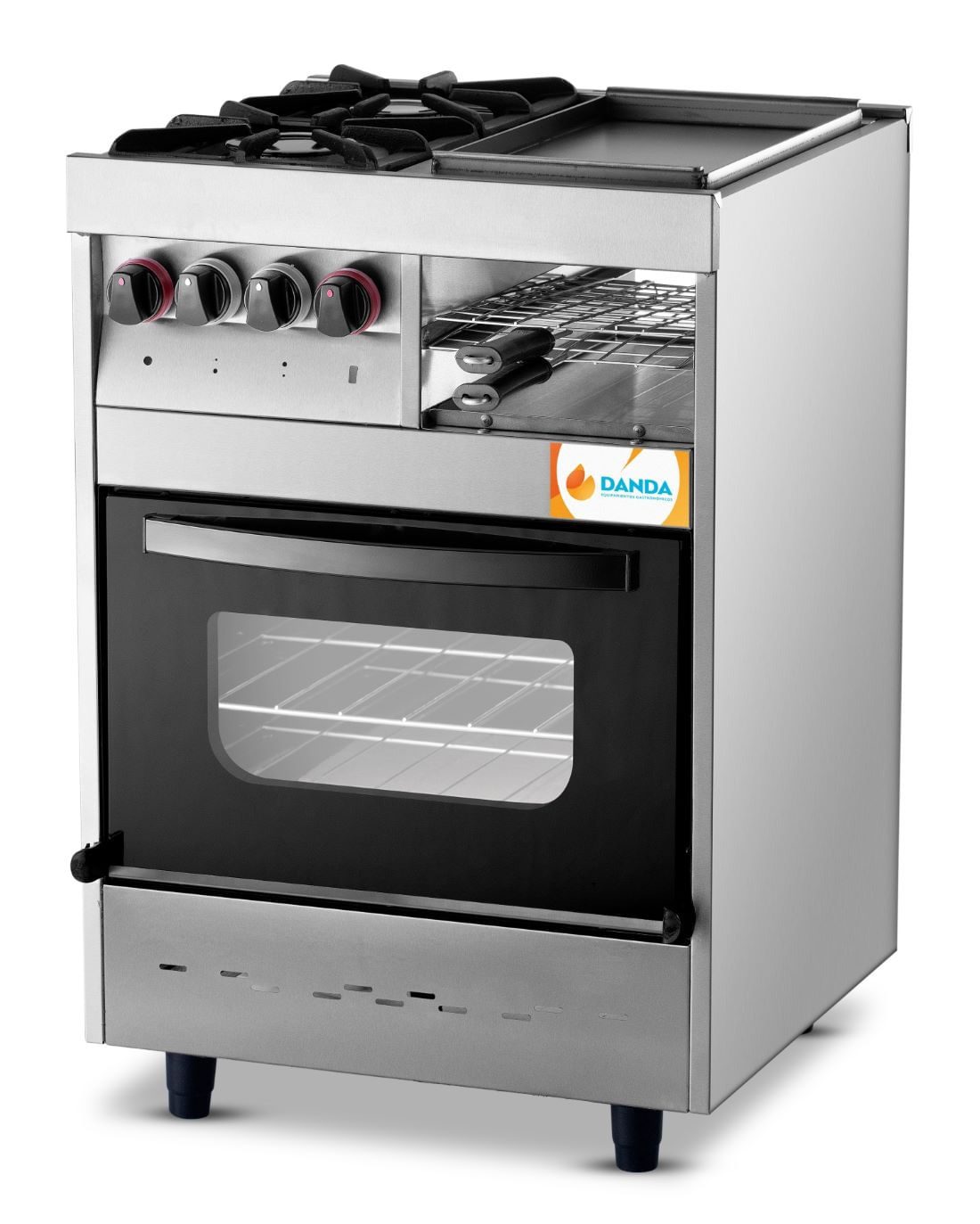 Cocina Danda Siena 2 Hornallas Plancha y Carlitera 60 Cm Gas Natural