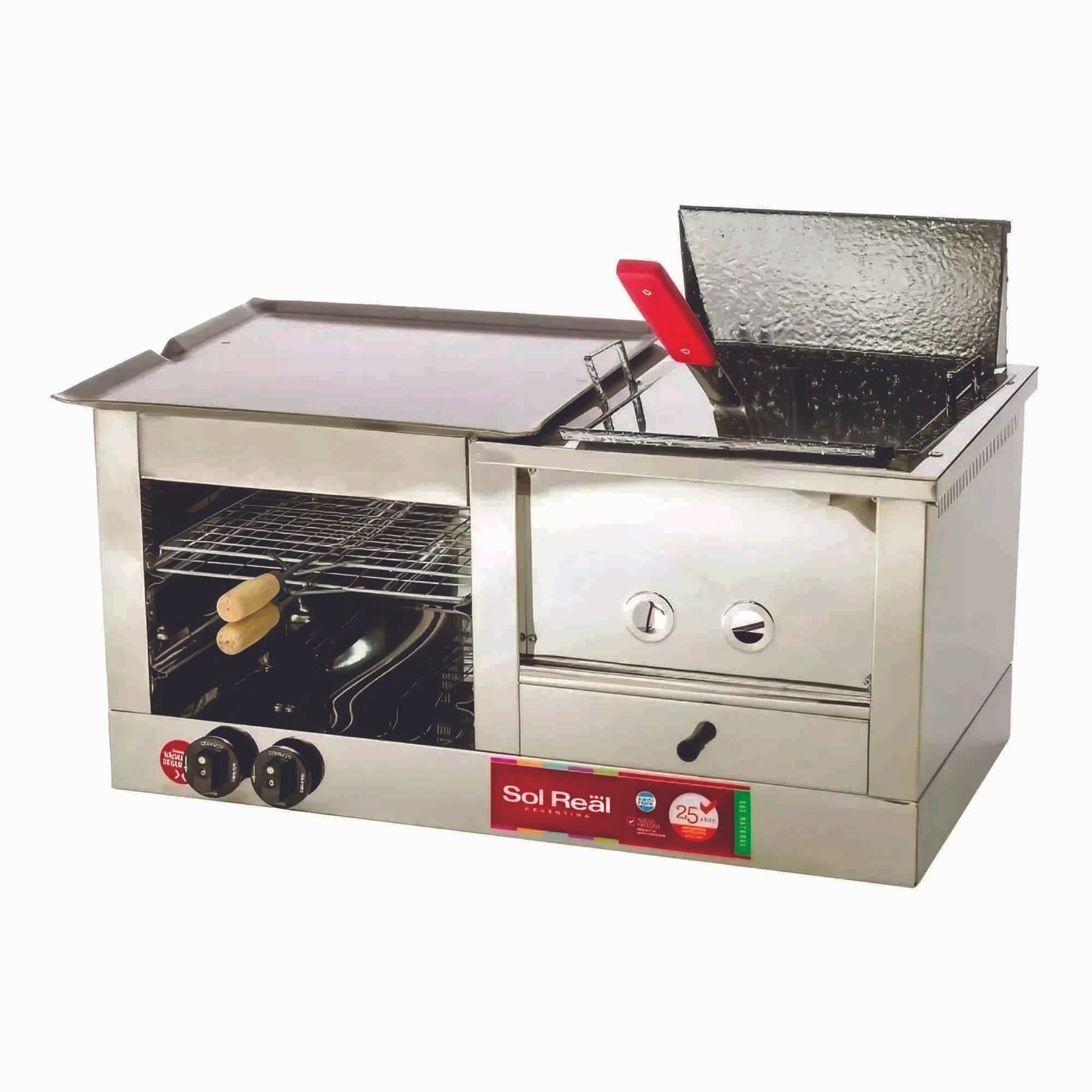 Carlitera Simple Sol Real con Plancha y Freidora Gas Natural