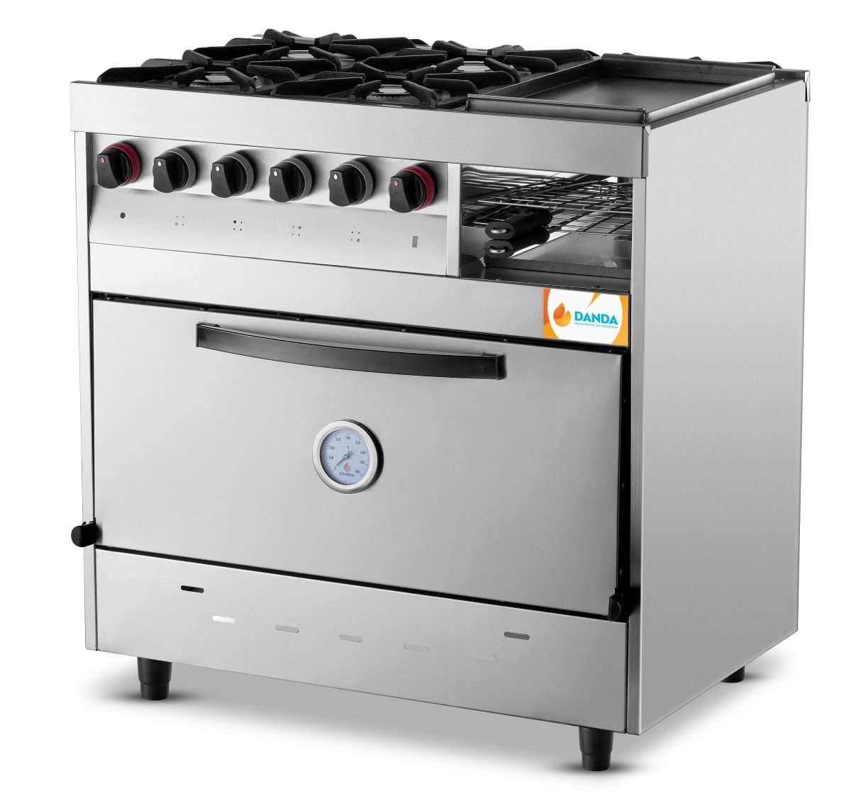 Cocina Danda Múltiple Siena 4 Hornallas Plancha y Carlitera 87cm Gas Envasado